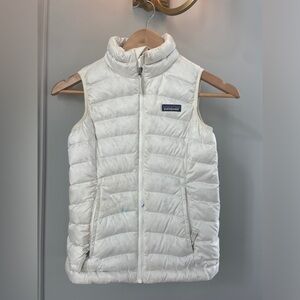 Kids Patagonia Snowy White puffer vest